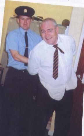 Former Maths teacher, Leigh O'Brien with Gerry Duffy at one of the school's Non-Uniform Days