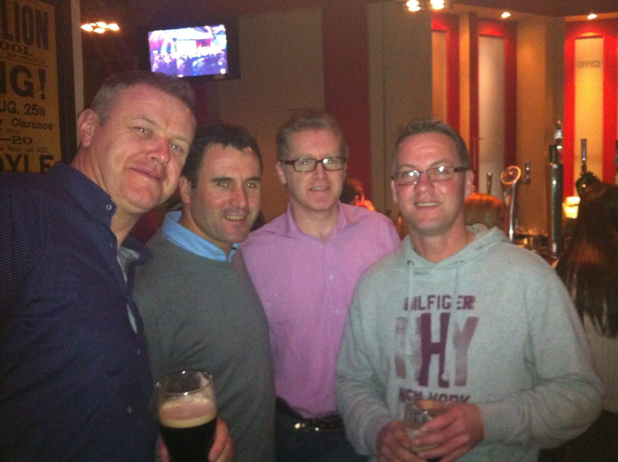 Frank Kane, Alan Ryan, David O'Kelly, Damian Fahy at Jim Doyles Feb 2014