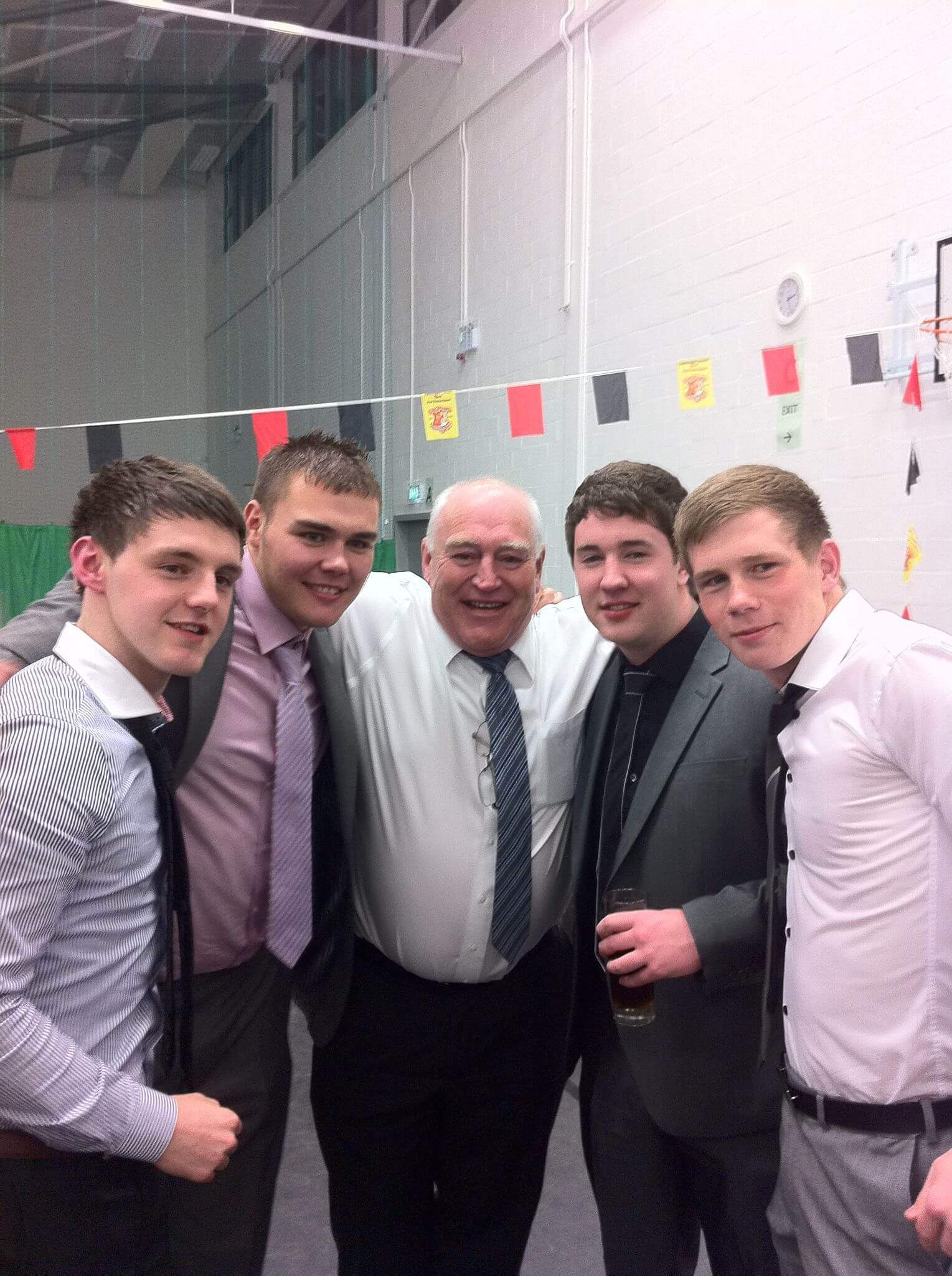Gerry Duffy proud Principle with all the School Team Captains at PPU dinner Friday 18th May. What a great night.