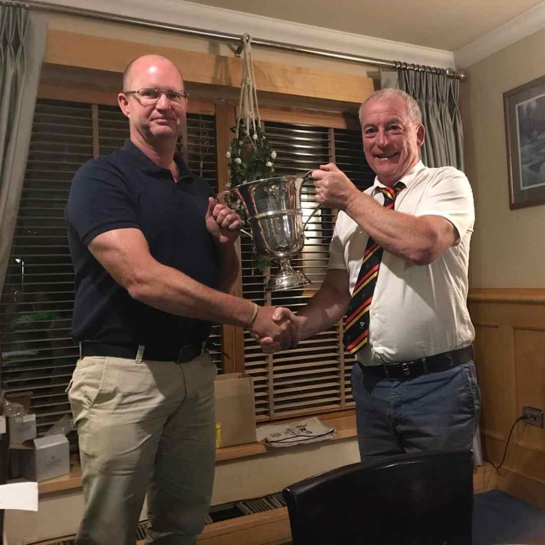 David Meehan receiving The Scannell Cup from PPU President Brendan Toolan